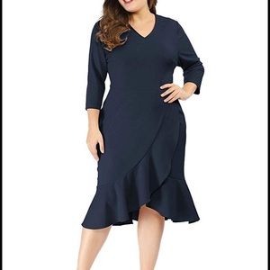 Women’s Plus Size Wrap Midi Dress
